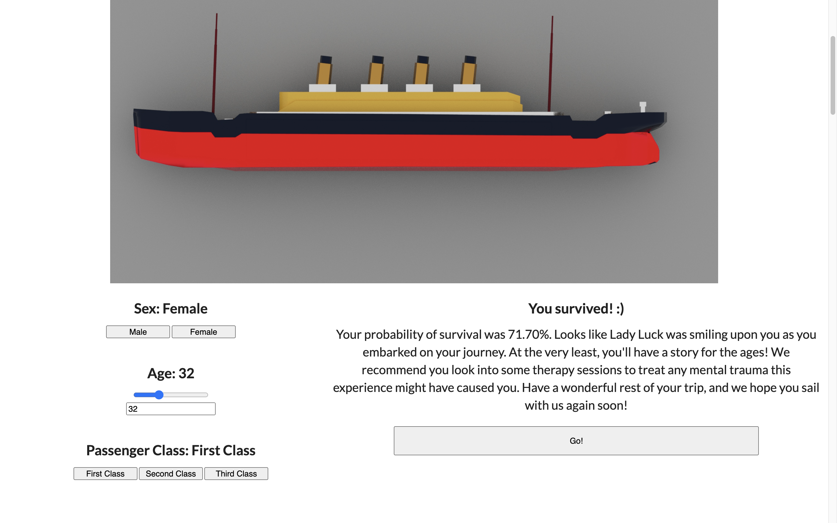 Titanic LPM Calculator